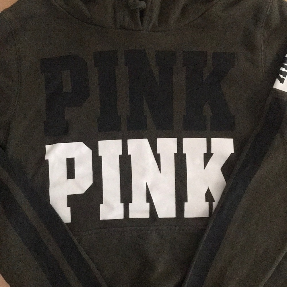 Pink XS hunter green hoodie